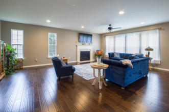 This is a picture of the hardwood floors we installed in a new home we built in Monkey Island OK